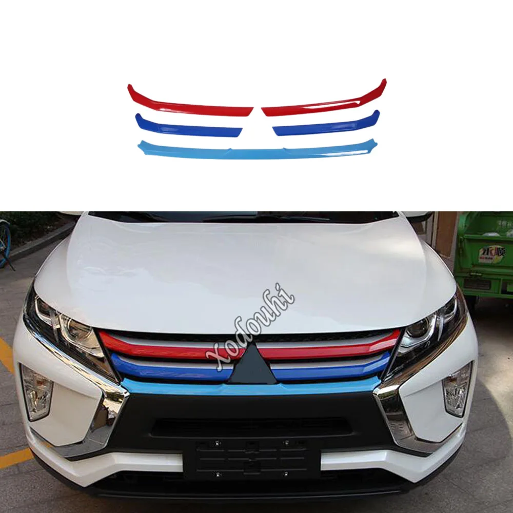 

Car Body Protection Detector For Mitsubishi Eclipse Cross 2017 2018 2019 2020 2021 Tricolor Trim Front Up Grid Grill Panel