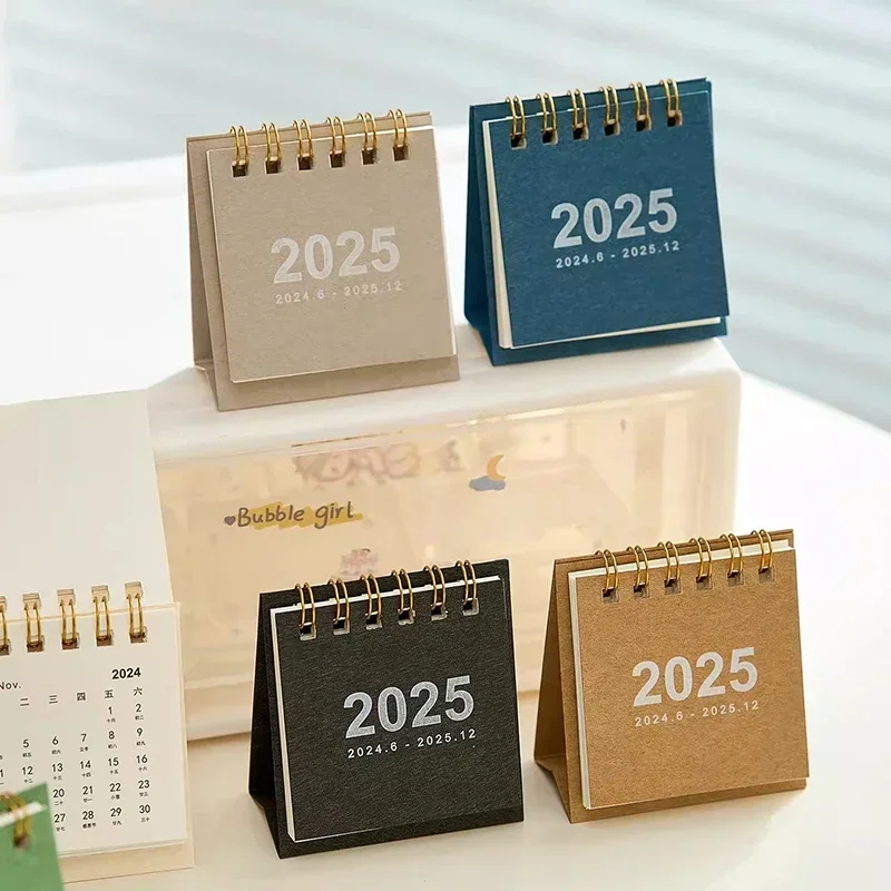 New 2025 Desk Calendar Mini To Do List Kawaii Calendar Book Daily Monthly Yearly Planner Time Manegement Office Desk Decorations