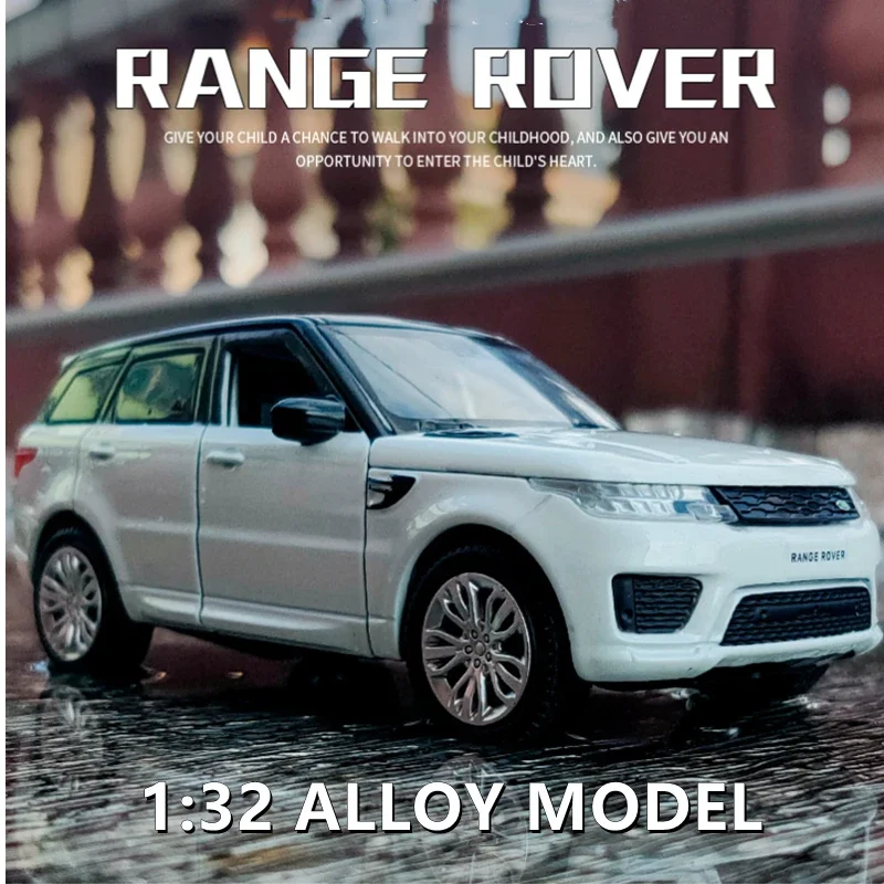 رينج روفر سبورتس SUV سبيكة سيارة 1:32 نموذج دييكاست ولعبة المركبات نموذج سيارة معدنية محاكاة الصوت والضوء لعبة هدية
