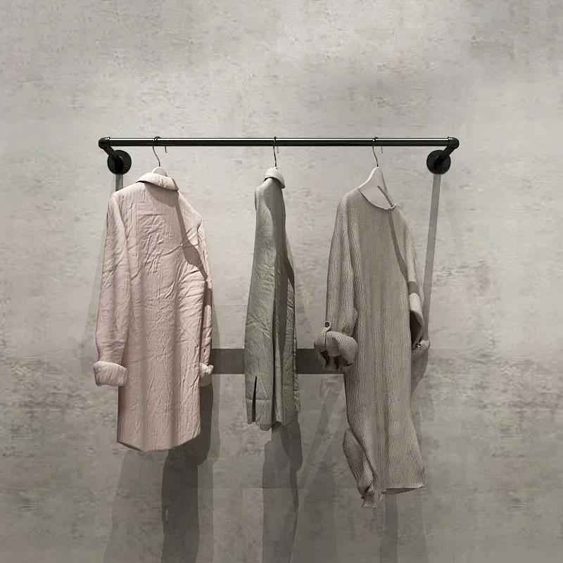 Minimalist clothing store clothing display rack, wall-mounted side-hangingrack, women's clothing hangingrack, wedding dress di