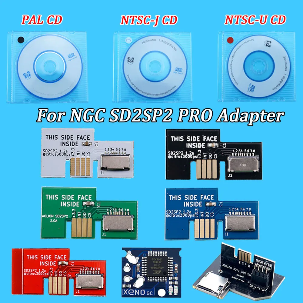1 Stück für NGC SD2SP2 PRO Adapter SD-Kartenleser mit Boot-Disc Mini-DVD und Xeno GC Chip kompatibles Ersatzteil – Detail 1