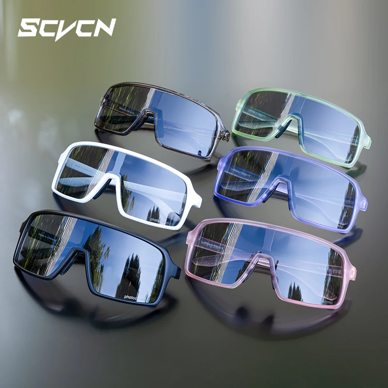 【セール中】SCVCN フォトクロミックサイクリングメガネサングラス男性用バイクファッションマウンテン自転車野球 UV400 スポーツメガネ女性眼鏡