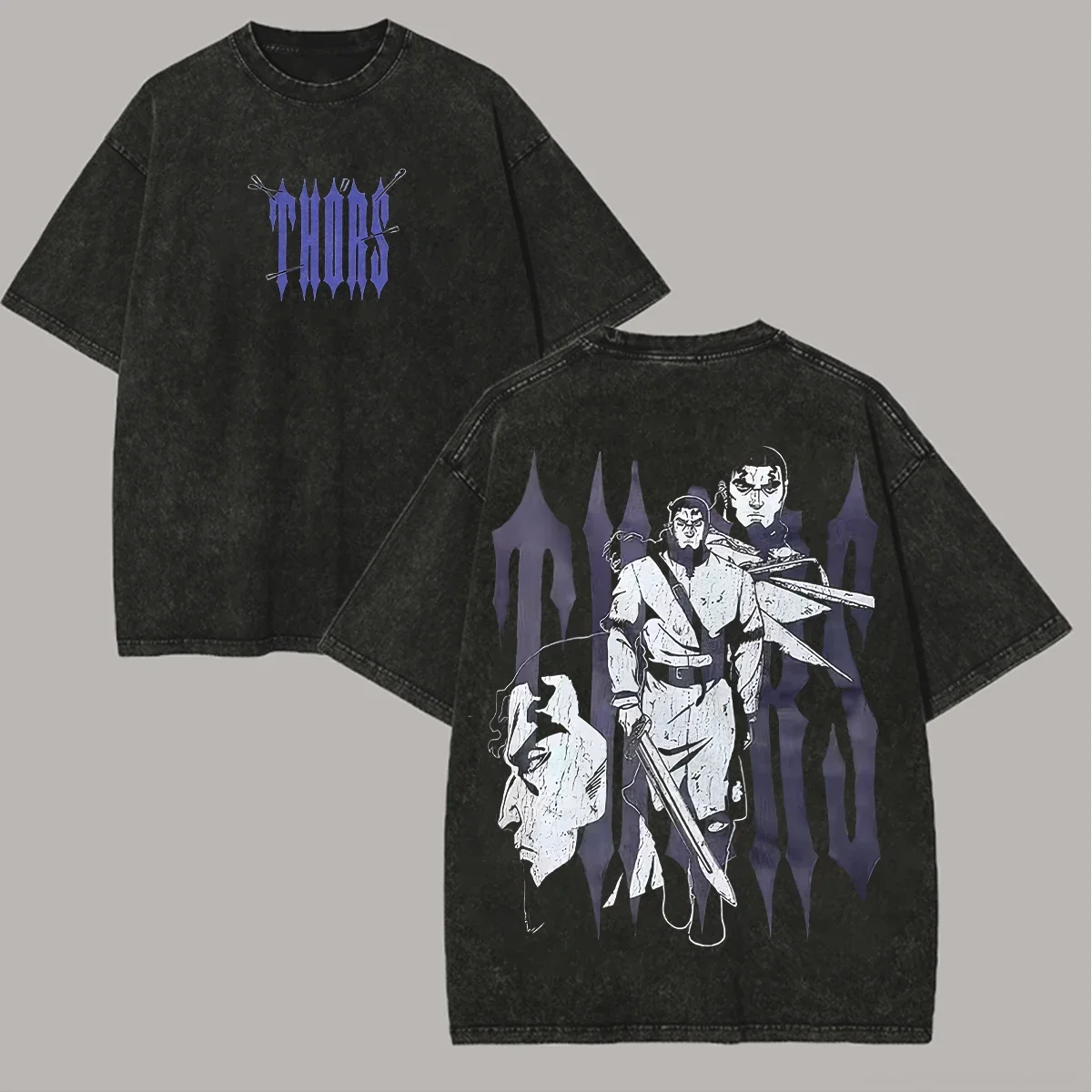 Vinland Saga Anime Lover New Model Washed T-shirt Year Round Clothing Personality Clothes Plus Size Unisex High Quality Couples