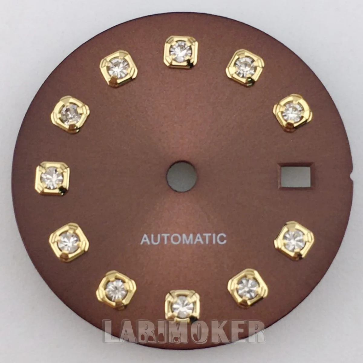 20.5mm Brown Sunburst Dial Suitable for Ladies 26mm NH05 Movement Accessories Gold and Silver Rose Gold Diamond Index
