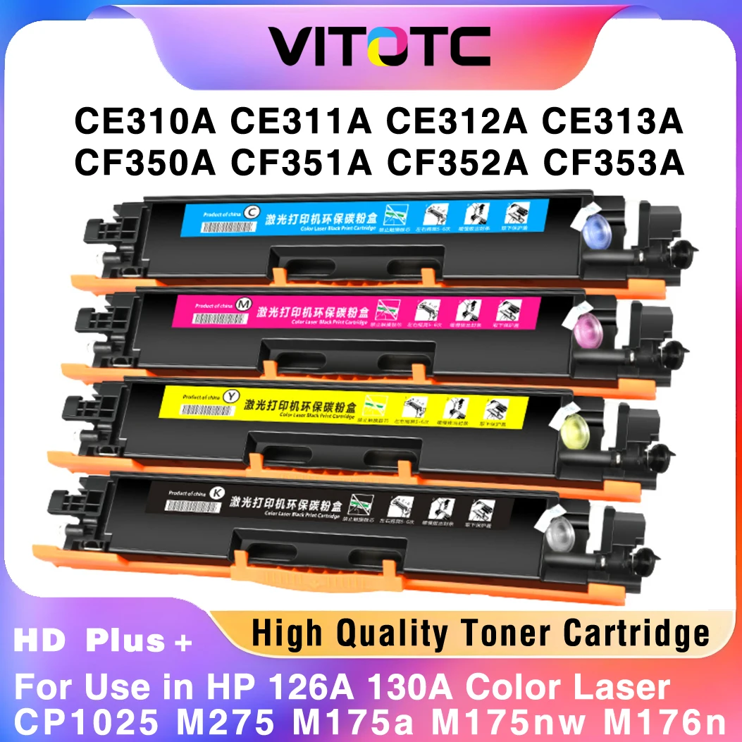 Cartucho de tóner 126A 130A CE310A CF350A Compatible con impresora HP Color LaserJet CP1025 M275 M175a M175nw M176n MFP
