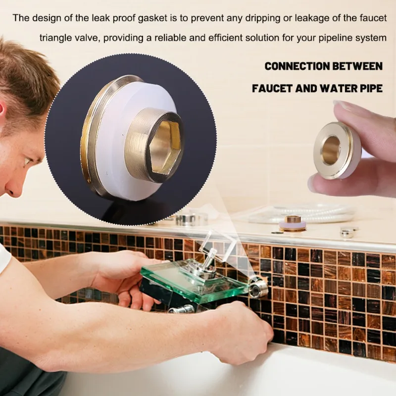 1-10PCS Faucet Brass Seal Washer Leak-proof Sealing Gaskets Free Tape Triangle Valve Prevent Dripping Sealed Ring Brass Washers image 5