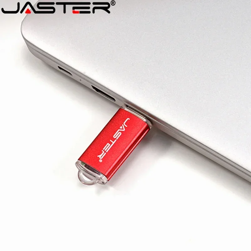 JASTER-Unidade Flash Criativa com Chaveiro, U Stick Pendrive, Presente Elegante, 9 Cores, 128GB, 64GB, 32GB, 16GB, 8GB, 4GB, USB 2.0, novo