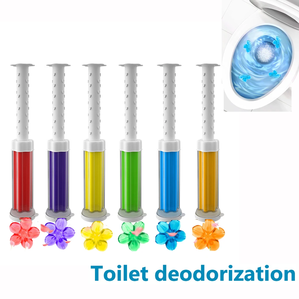 5pcs/Set Flower Aromatic Toilet Cleaner Gel Deodorant Air Freshener Needle Detergent Bathroom Closestool Deodorant WC Cleaning