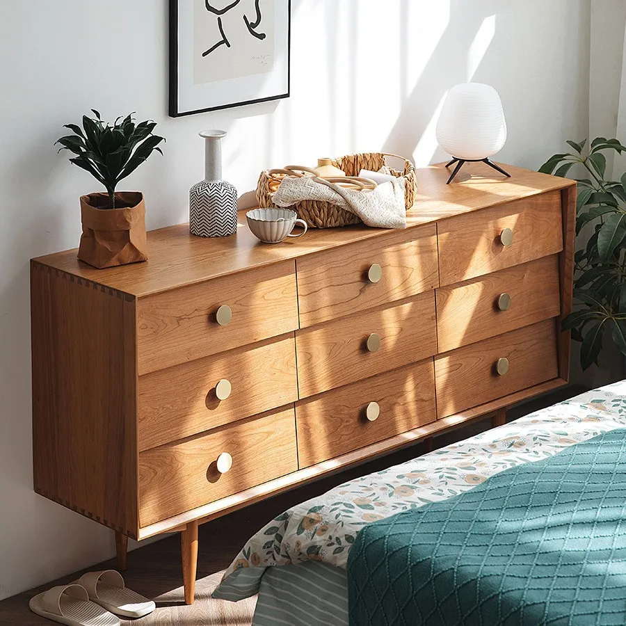 Nine-chest cabinet, living room against the wall, home modern bedroom, Nordic Japanese-style bedroom cabinet, class lock