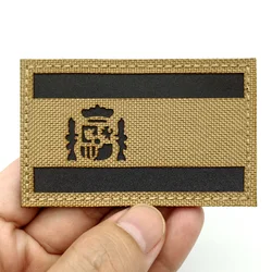 1pc Spain Flag Patch Tactical Reflective Military Tactical Morale Patches, Durable Hook and Loop Fastener