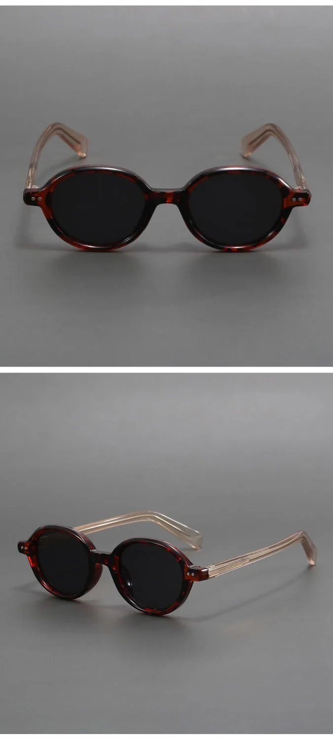 Kleine runde Sonnenbrille aus Acetat, polarisiert, für Herren, japanisch, Unisex, ovale Sonnenbrille, Damen, Retro, TR90-Acetat, Herren – Detail 7