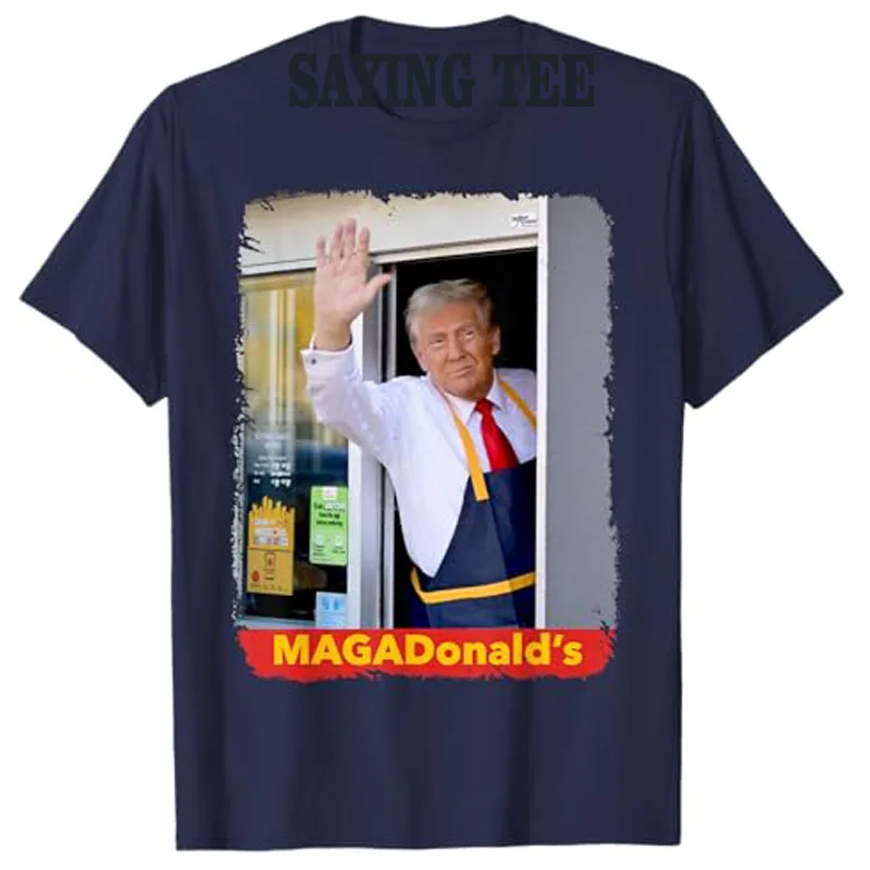 MAGADonald's Trump 2024 Camapign Saying Tee Tailor-made T-Shirts Men's Fashion Designer Clothing Novelty Gift Short Sleeve Tops