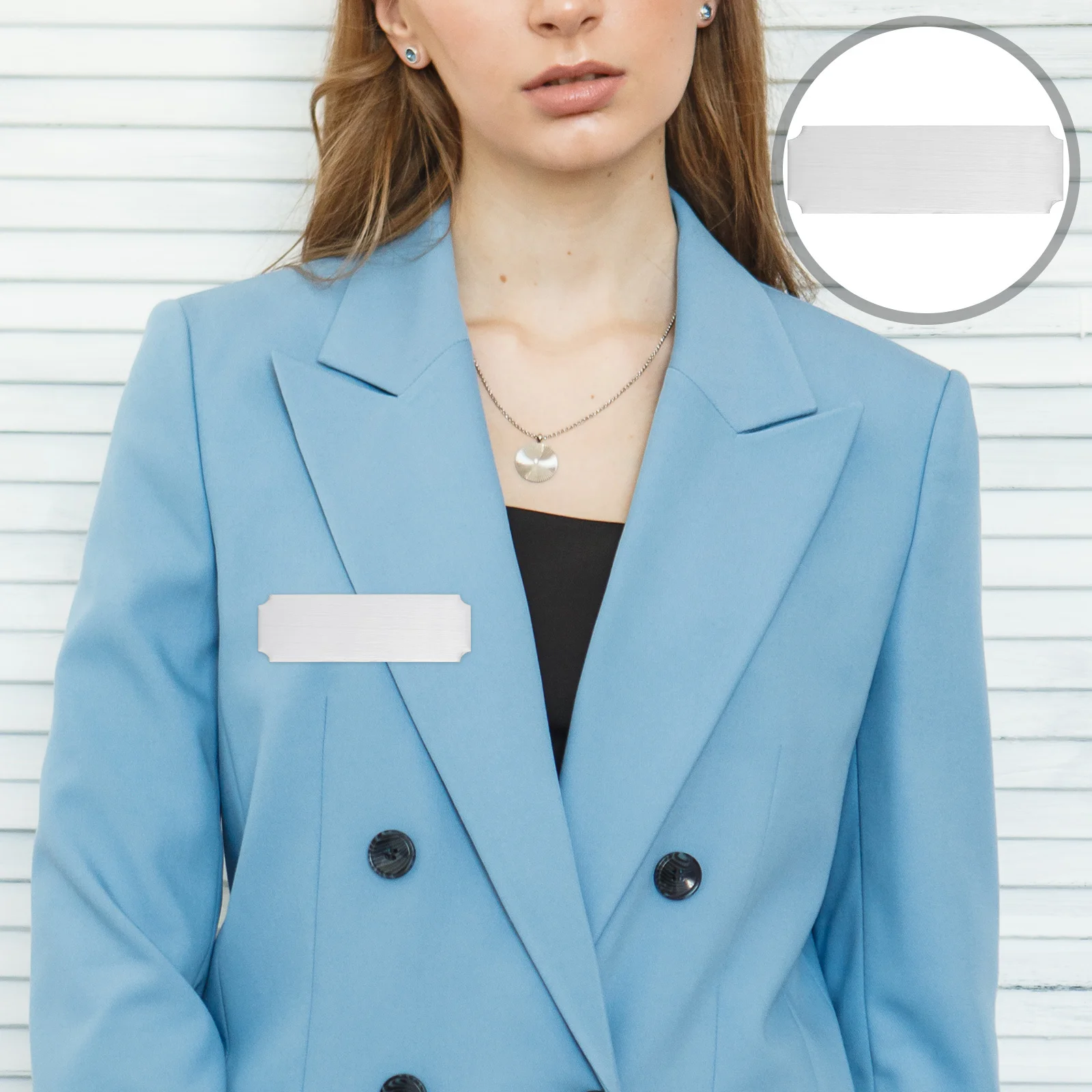 

20pcs Stainless Steel Blank Name Tags Metal Desk Name Plate For Office Classroom Teacher Reusable Adhesive Backing Rectangular