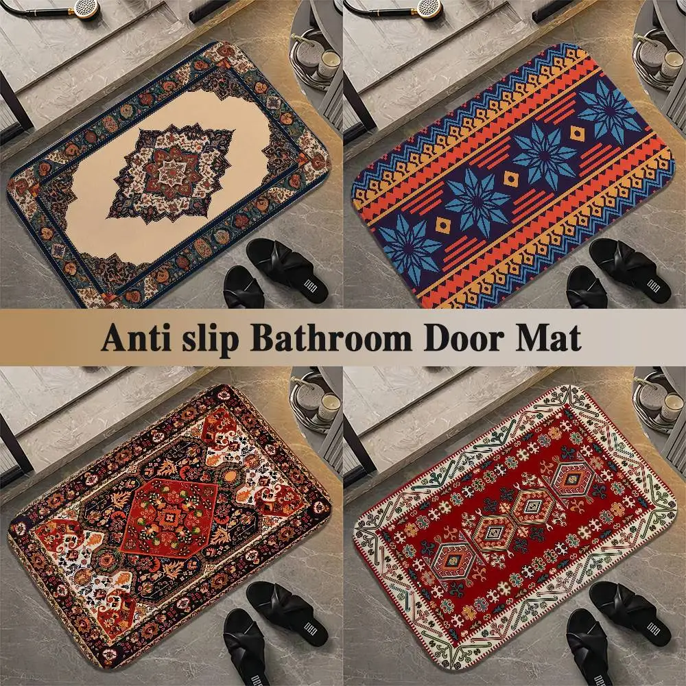 

Bohemian Pattern Floor Mat Printed Large Carpets Living Room And Bedroom Carpets Bathroom Anti Slip Door MATS Small Carpets