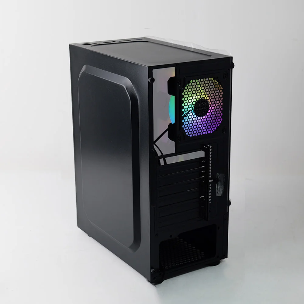 MANMU Casing Komputer & Menara Gaming Matx Casing Pc Casing Pc Hitam Kabinet Pc Gaming-Dengan 4 Kipas