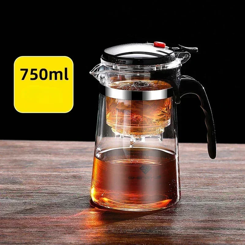 Tea Pot For With Infuser Glass Kettle Heat Resistant Tea Maker Flower Tea Herbal Pot Convenient Office Coffee Teapot Teaware