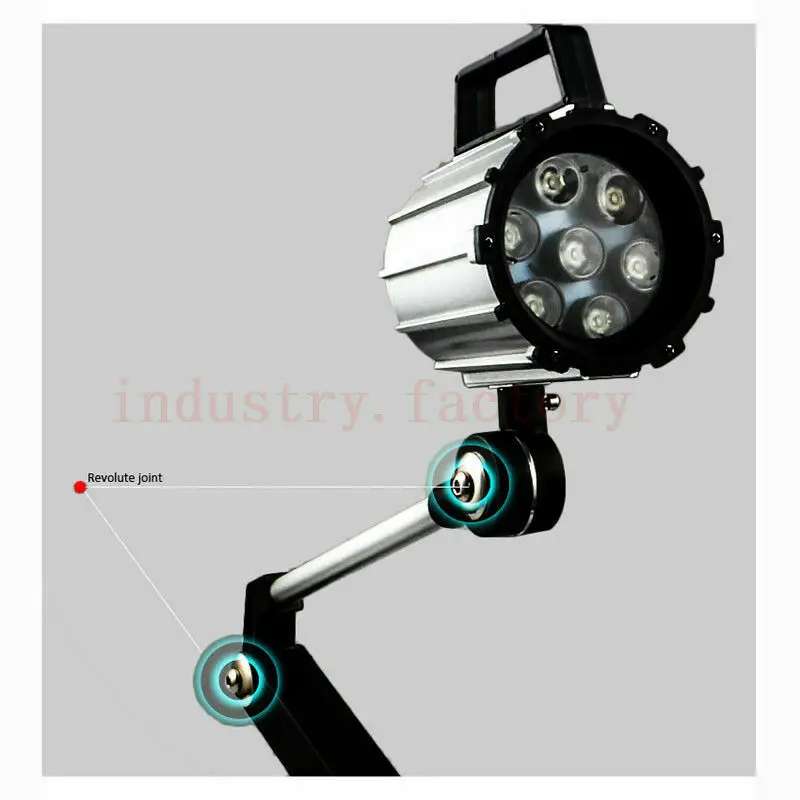 7W/12W Long Arm LED Waterproof  Work Lamp of 720 mm Length and Optional voltage for  CNC Lathe Machine Tool