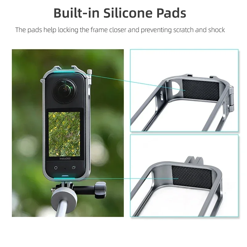 Quadro de proteção de liga de alumínio botas frias expandir borda capa protetora para insta360 um x3 acessórios de câmera panorâmica