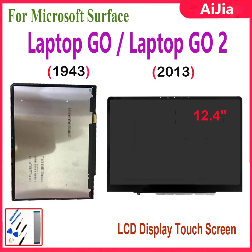 12,4 pulgadas para Microsoft Surface Laptop GO 1943 pantalla LCD Digitalizador de pantalla táctil para ordenador portátil GO 2 2013 piezas de repuesto LCD