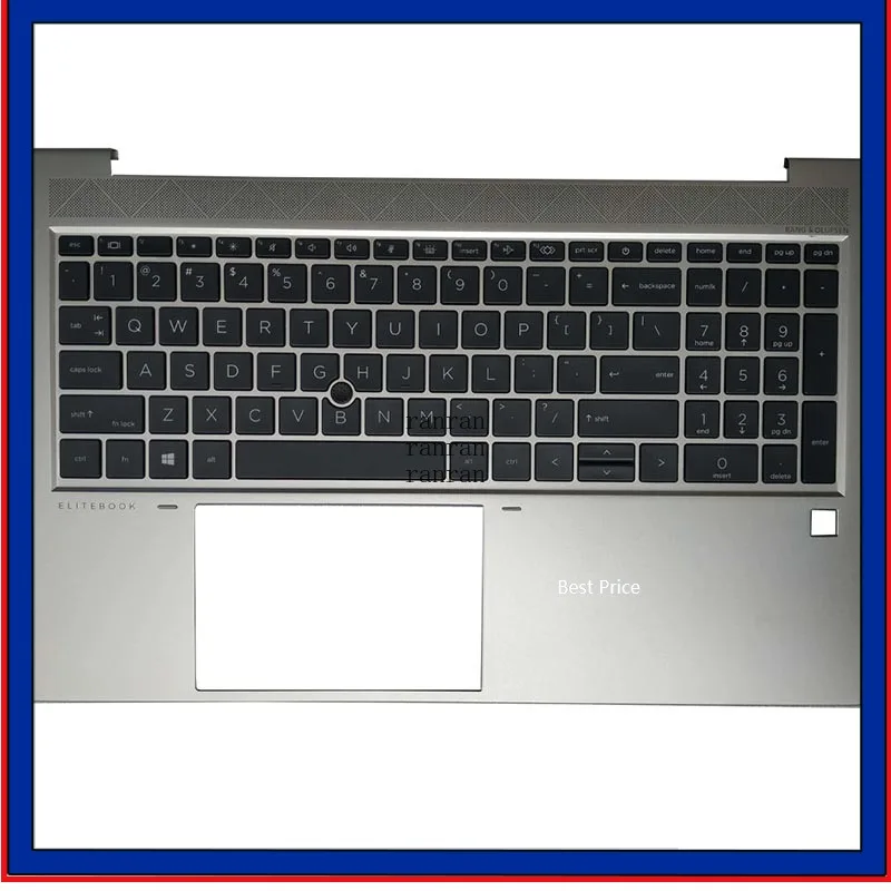 

US/IT/FR/SP/LA Palmrest Upper Case With Backlight Backlit Keyboard For HP EliteBook750 755 850 G7 G8 Silver Color