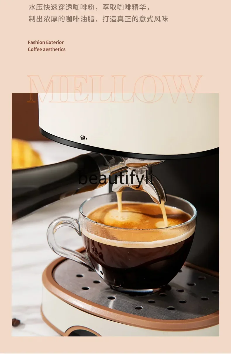 Home Office Small Italian Coffee Machine Automatic Pump Pressure Steam Milk Foam Machine Integrated Coffee Pot 20bar