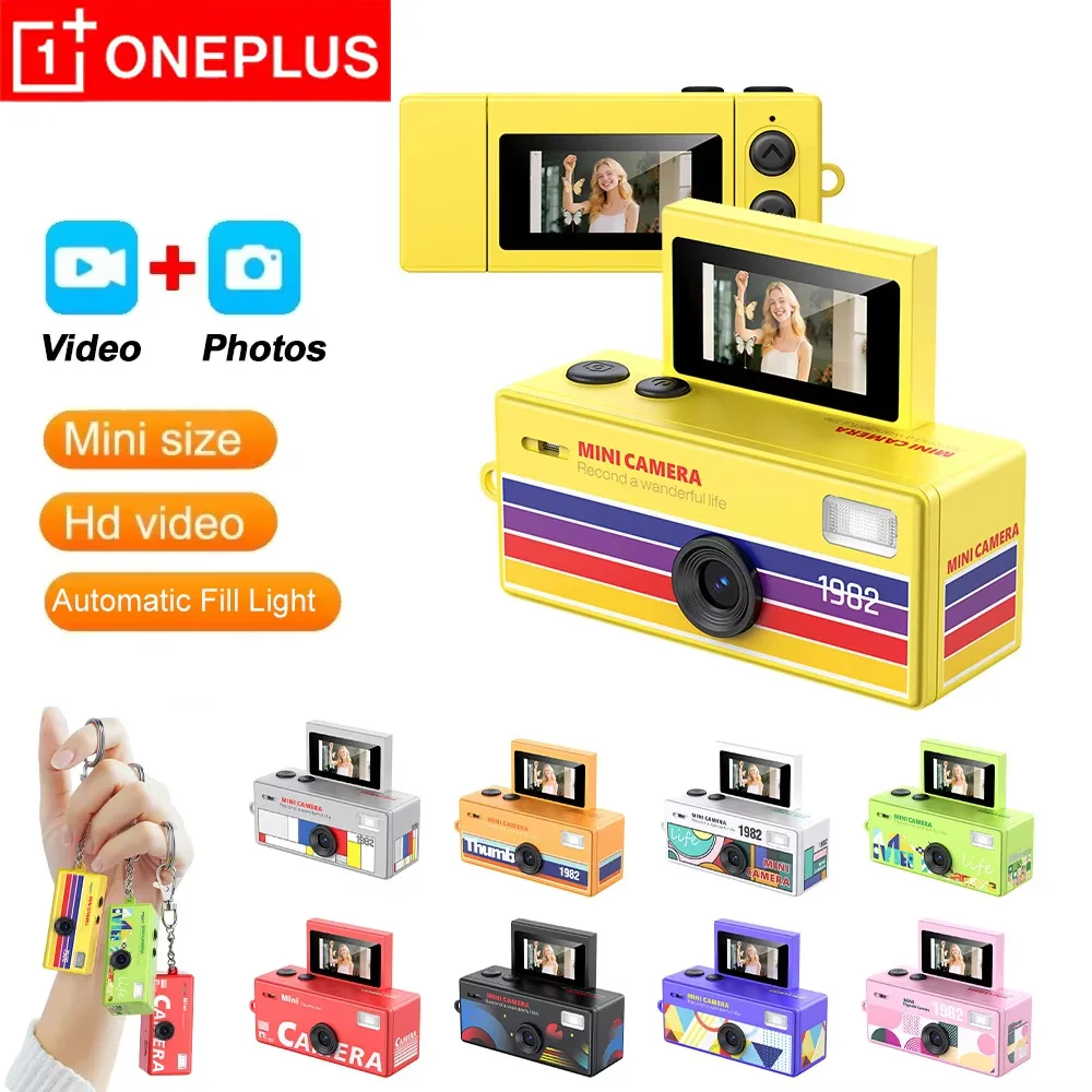 OnePlus 180° Flip Cover Retro CCD Camera 1080P HD Digital Vlog Camera Long Endurance Battery Student Pocket Thumb Video Recorder