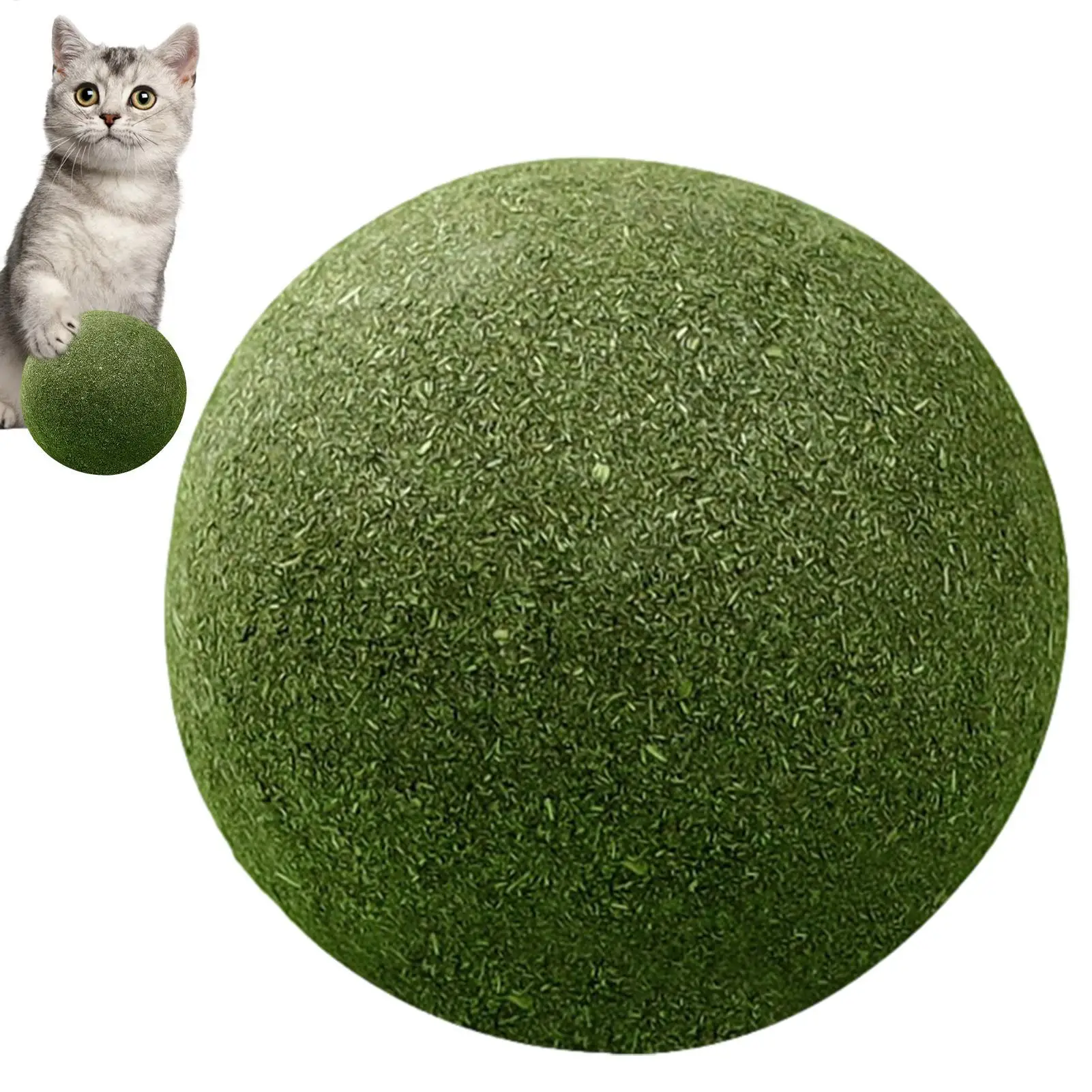 1pc big Catnip Ball Toys 10cm Catnip Toys Cat Mint Ball Toy Self-Relieving Catnip Toys Super Large Natural Lickable Catnip Ball view 3