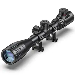 EZSHOOT 4-16x44 Riflescope Red Green Illuminated Reticle Crosshair Optics Scope Sight with Locking Turret Sunshade Hunting