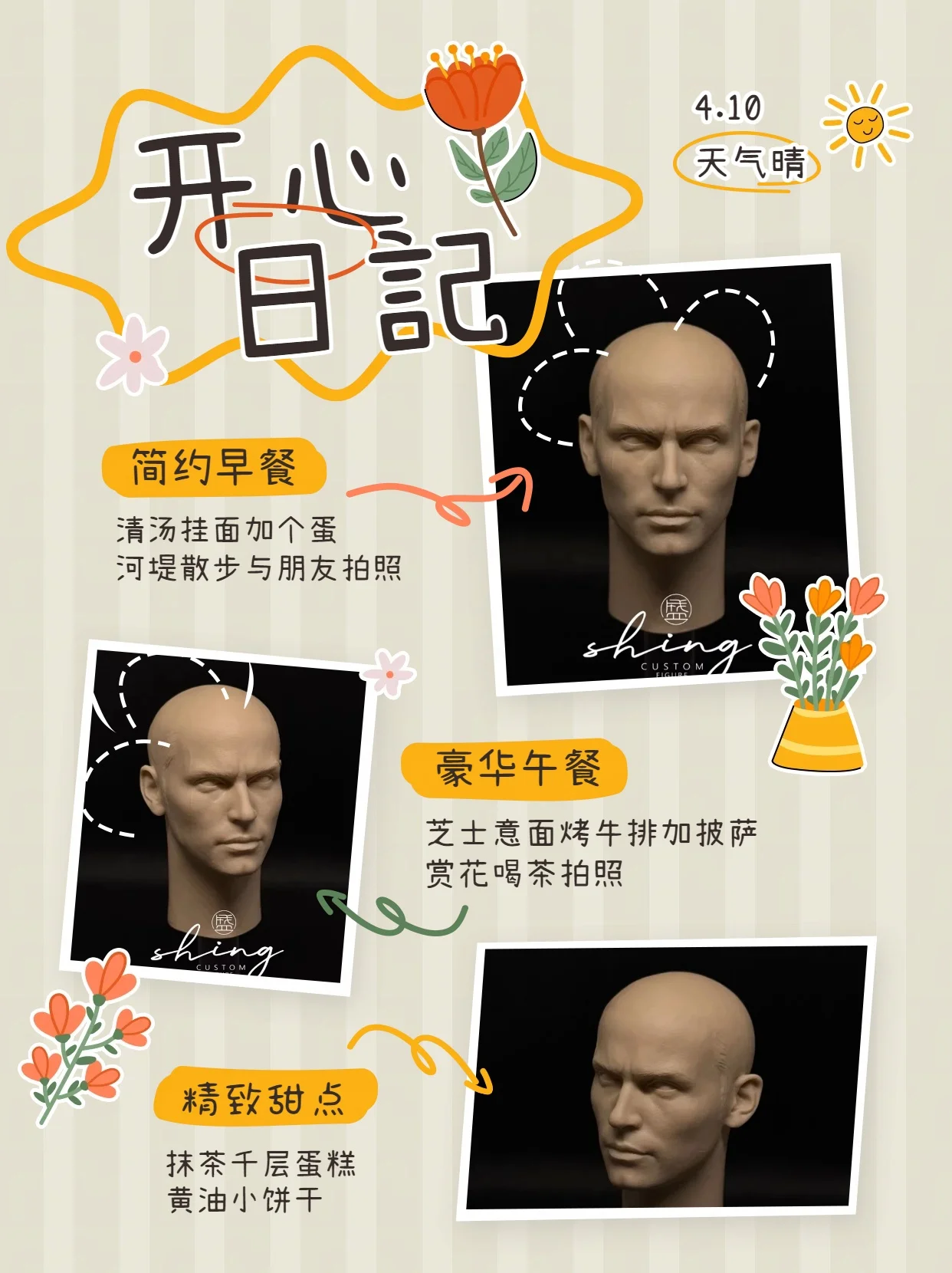 

【Unpainted】1/6 Scale Male Soldier Classic Character Iconic Bald Look Restore White Head Model For 12''Action Figure Model Toys