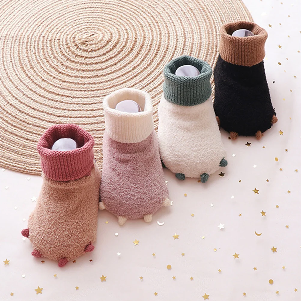 

1Pair Baby Warm Socks Infant Winter Non Slip Stockings White L 11cm Comfortable Durable Thicken Casual Toddler Warm Shoes