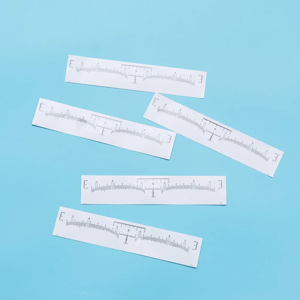 

130 Pcs Tattoo Eyebrow Ruler Transparent Stickers Stencil Adhesive Measure Tool Trimming
