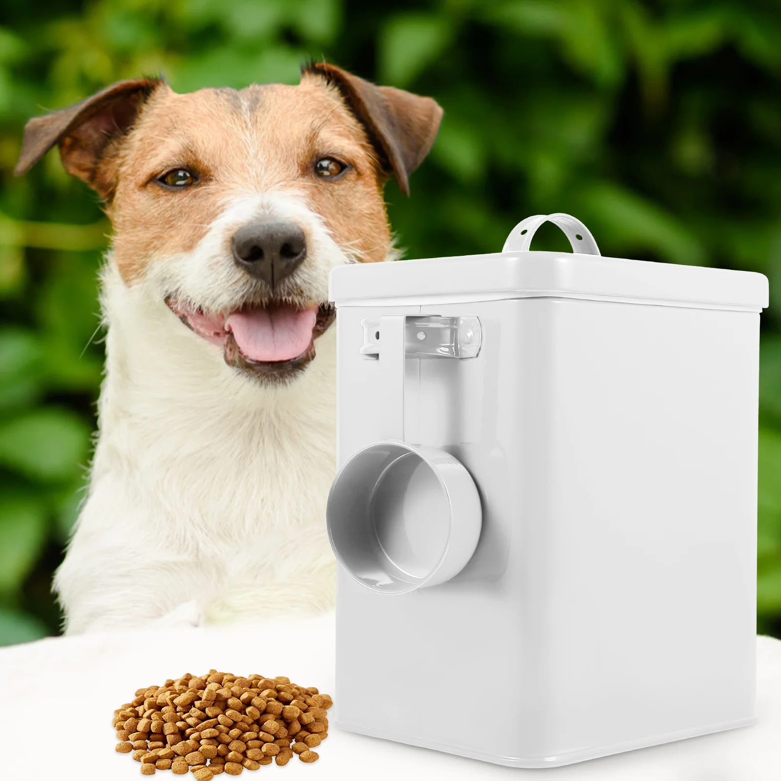 

Iron Storage Bucket White Kitchen ganizer for Pet Food Dry Canister Flour Container Pantry Cabinet Storage Solution