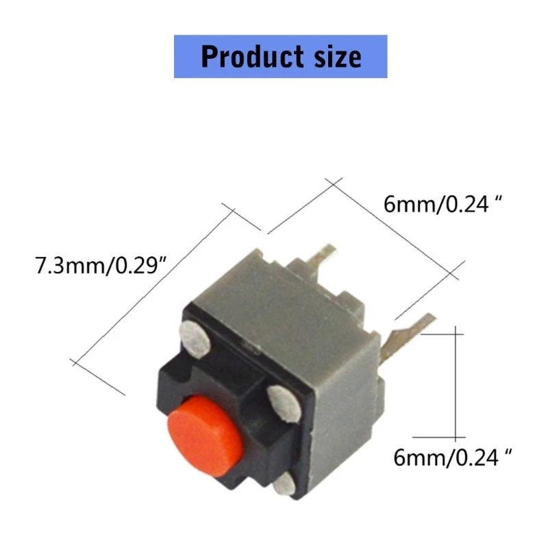 E8BA Hot Plug 6x6x7.3mm MicroSwitch Button para consumo eletrônico médico