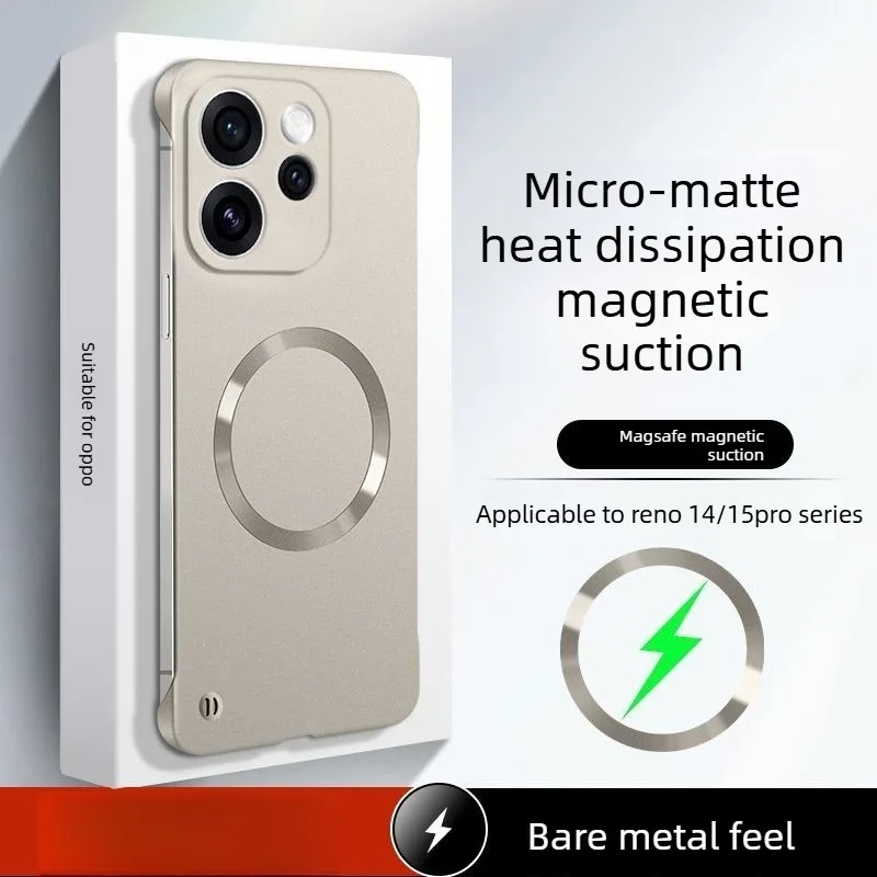 المدمج في المغناطيسي الجذب طلاء معدني بلا حدود مايكرو ماتي غطاء الهاتف ل ممن لهم رينو 15/14/برو نصف حزمة حماية قذيفة