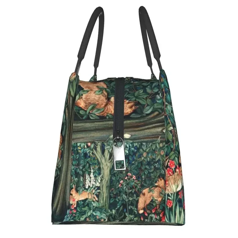 Fox And Hares di William Morris borsa termica per il pranzo per il modello floreale in tessuto Cooler Thermal Food Lunch Box Hospital