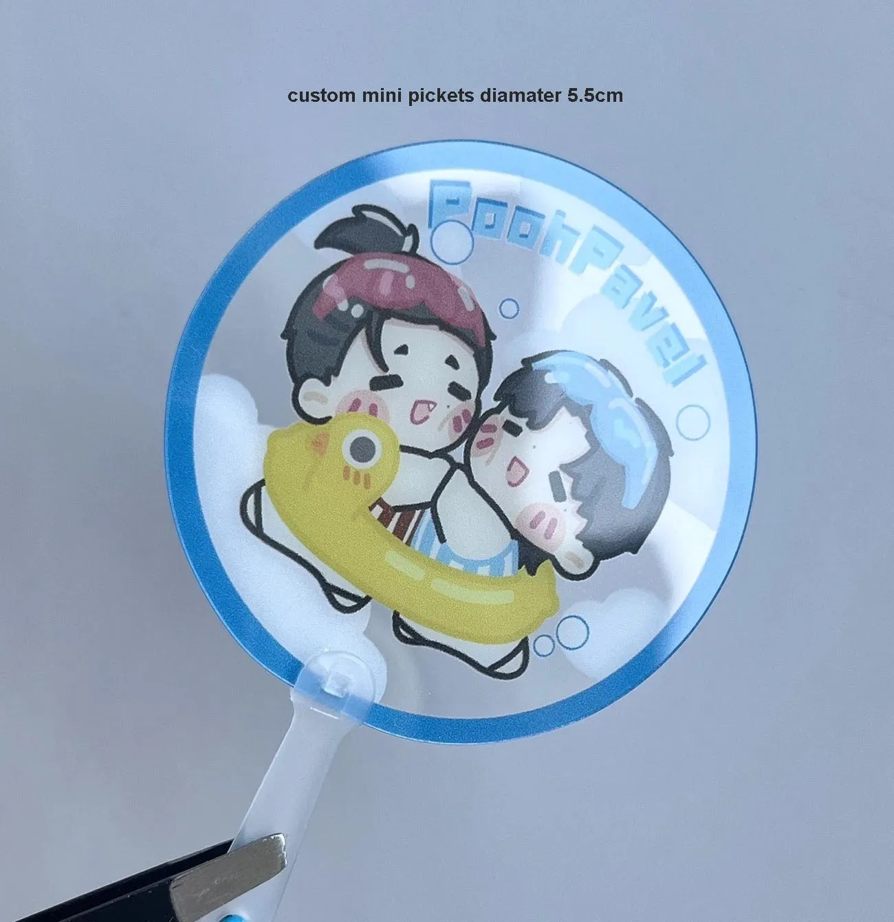 Custom Hand Fans: Picket Transparent Plastic Keychain Fans