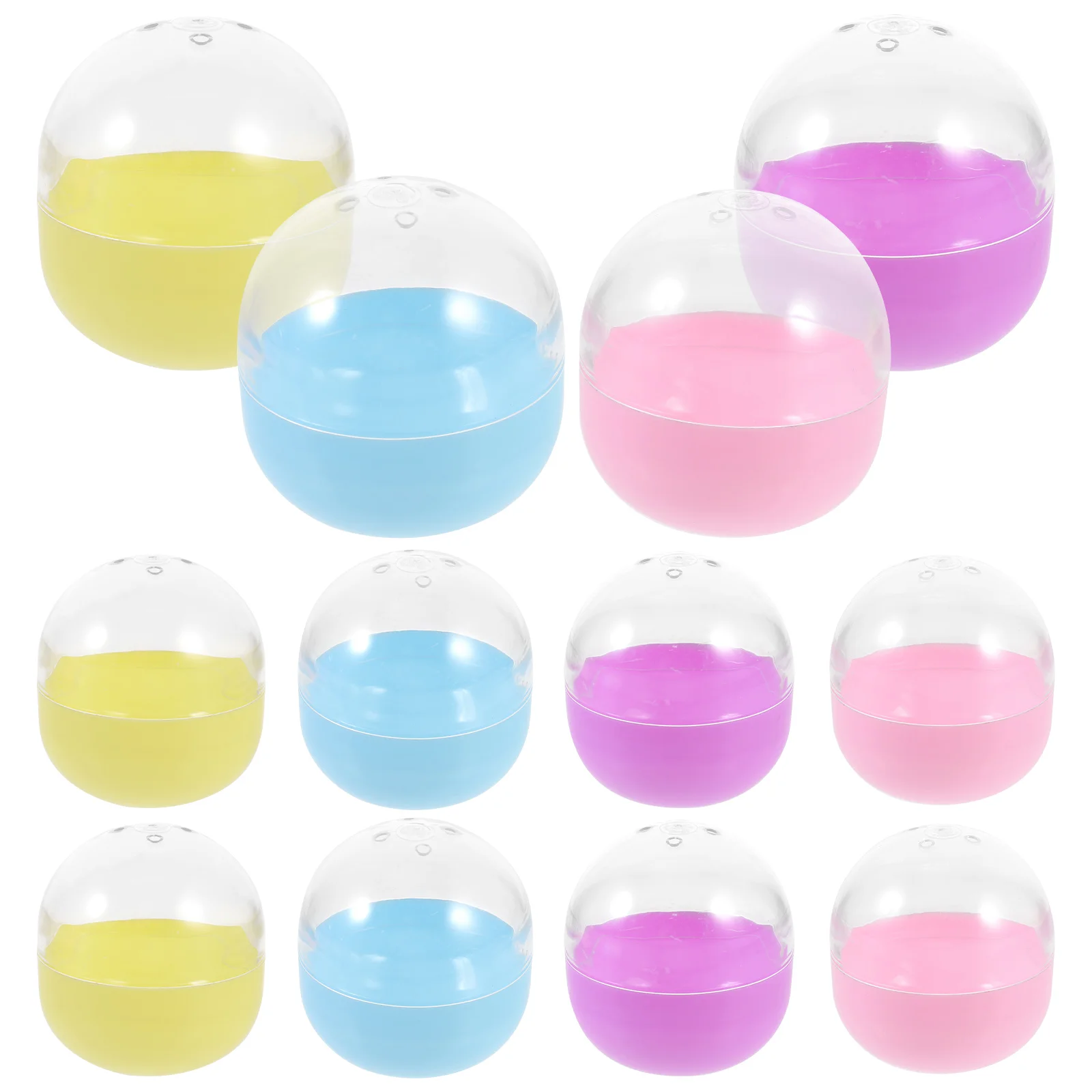 

50 Pcs Stuffed Ball Shell Child Gumball Fillable Ornaments Machine Capsules Containers Easter Eggs Plastic Round