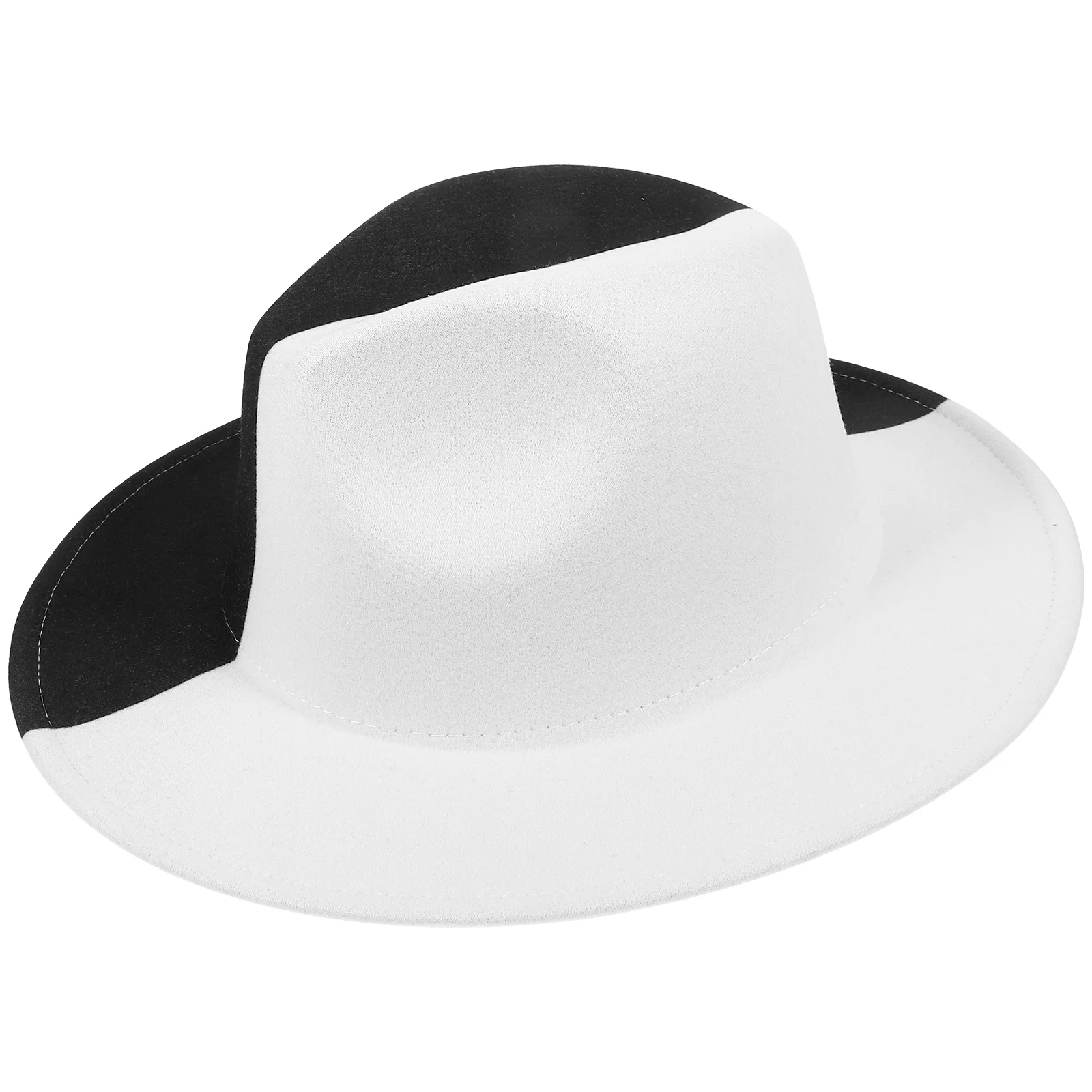 

Color Block Wool Jazz Hat Vintage Outdoor Leisure Flat Brim Mens Hat Comfortable Wool Hats for Men