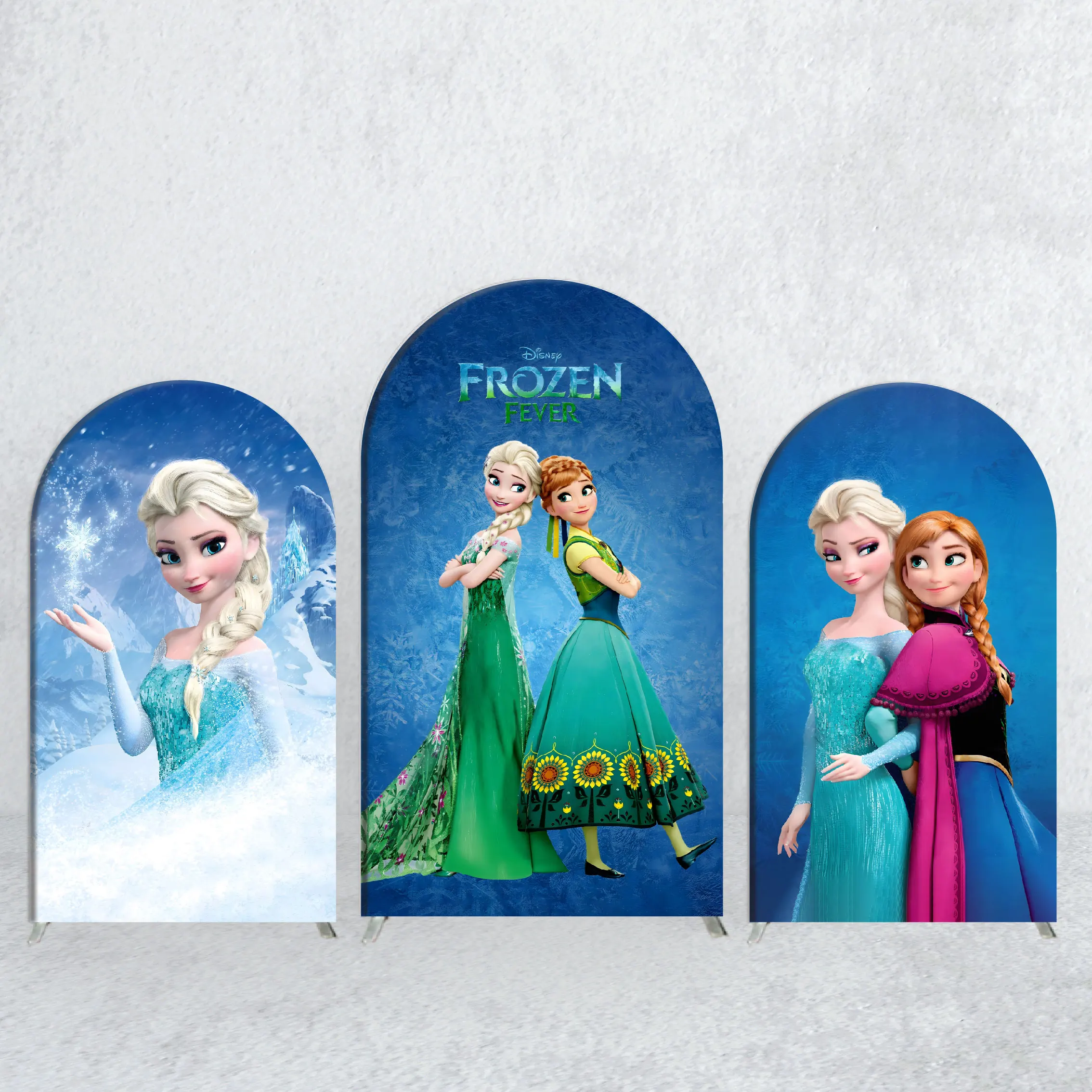 Disney Frozen Princess Elsa and Anna Theme Arch Backdrop Covers Girl's Party Supplies Banner Photo Studio Background Decoration