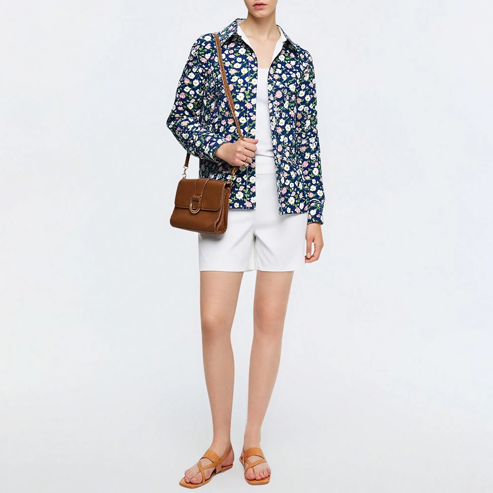 

Mia Muse Women's Shirts Autumn 2025 Classic Ditsy Floral Print Single Breasted Button Cuff Sleeve Lapel Shirts