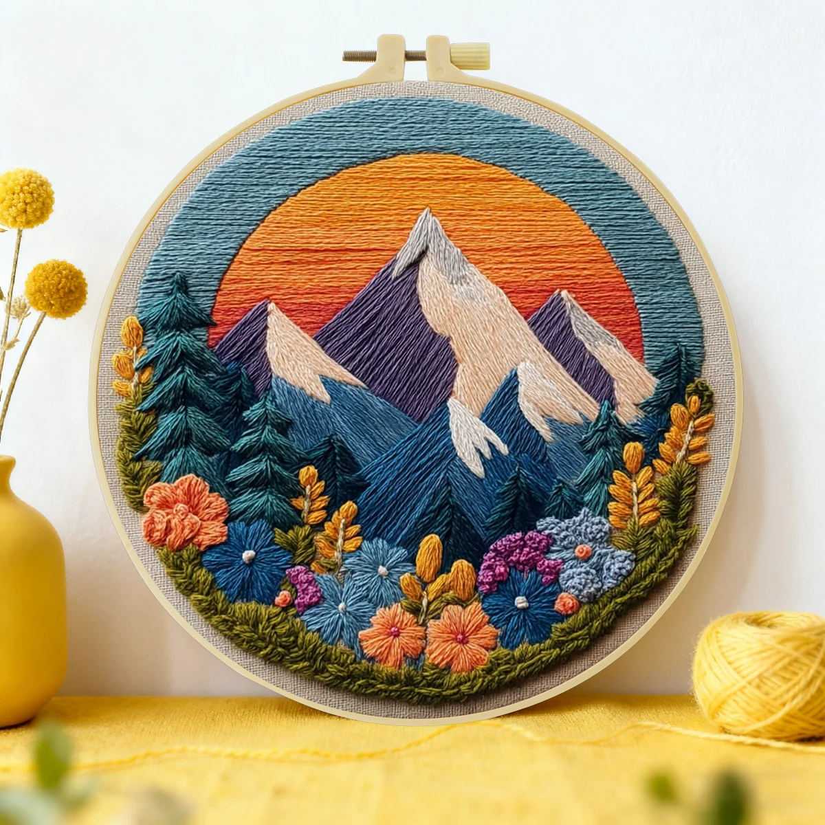 

1 шт., 20X20 см/15X15 см, 7,87/6,3 дюйма, стартовый набор для горной вышивки, набор «сделай сам», набор для вышивания «сделай сам», manualidades, ремесленная живопись