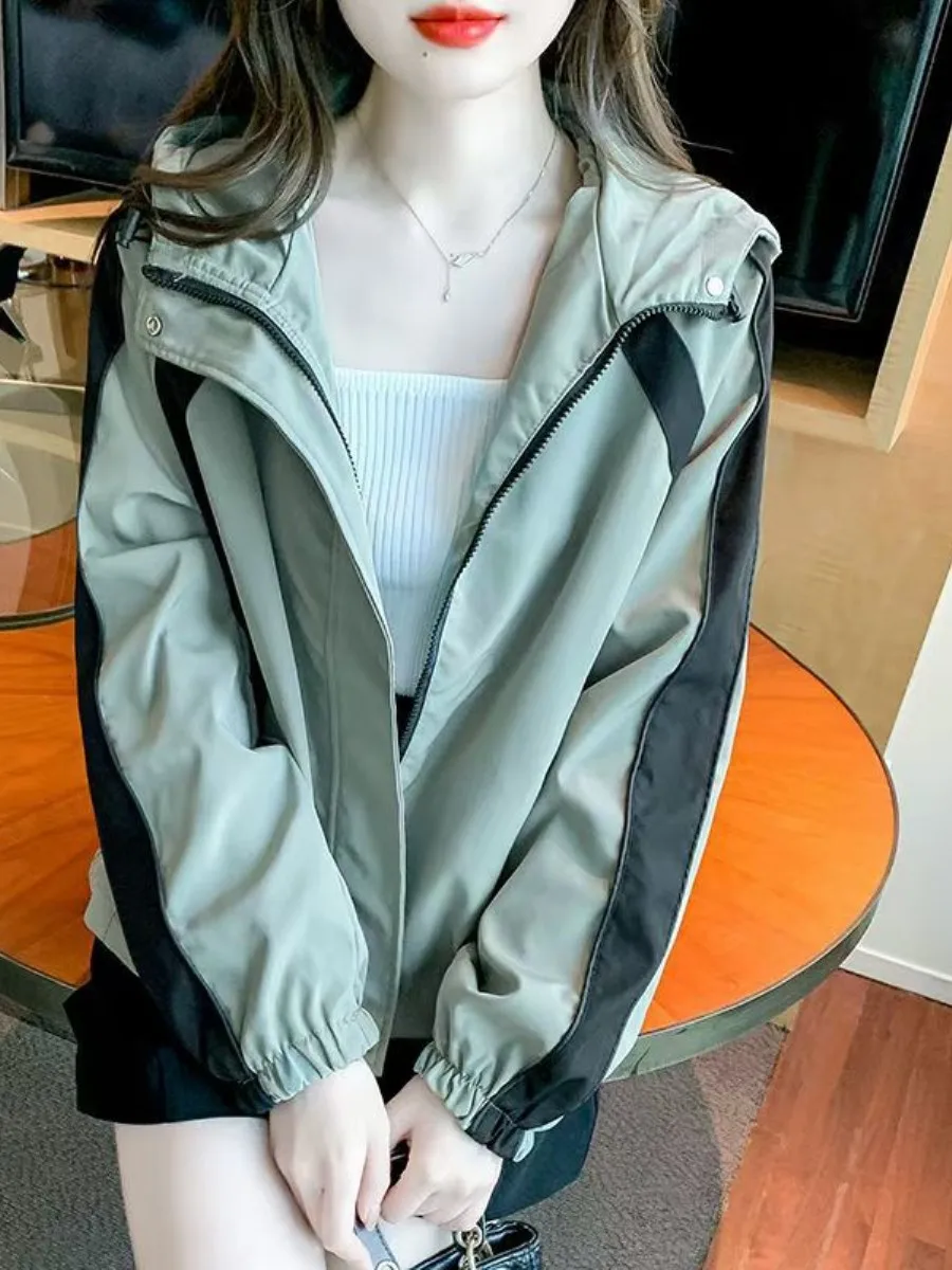 loose-fit-color-block-hooded-jacket-women's-outdoor-short-style-2026-autumn-new-casual-wear-two-piece-set-fashionable