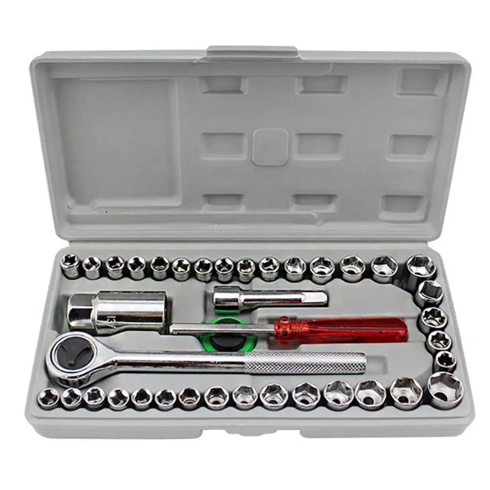 Socket Wrench Car Repair Tool Set Hand Tools Durable Easy To Use HOT SALES!!!40Pcs/Car Vehicle Toolbox1 Combination Repair Kit