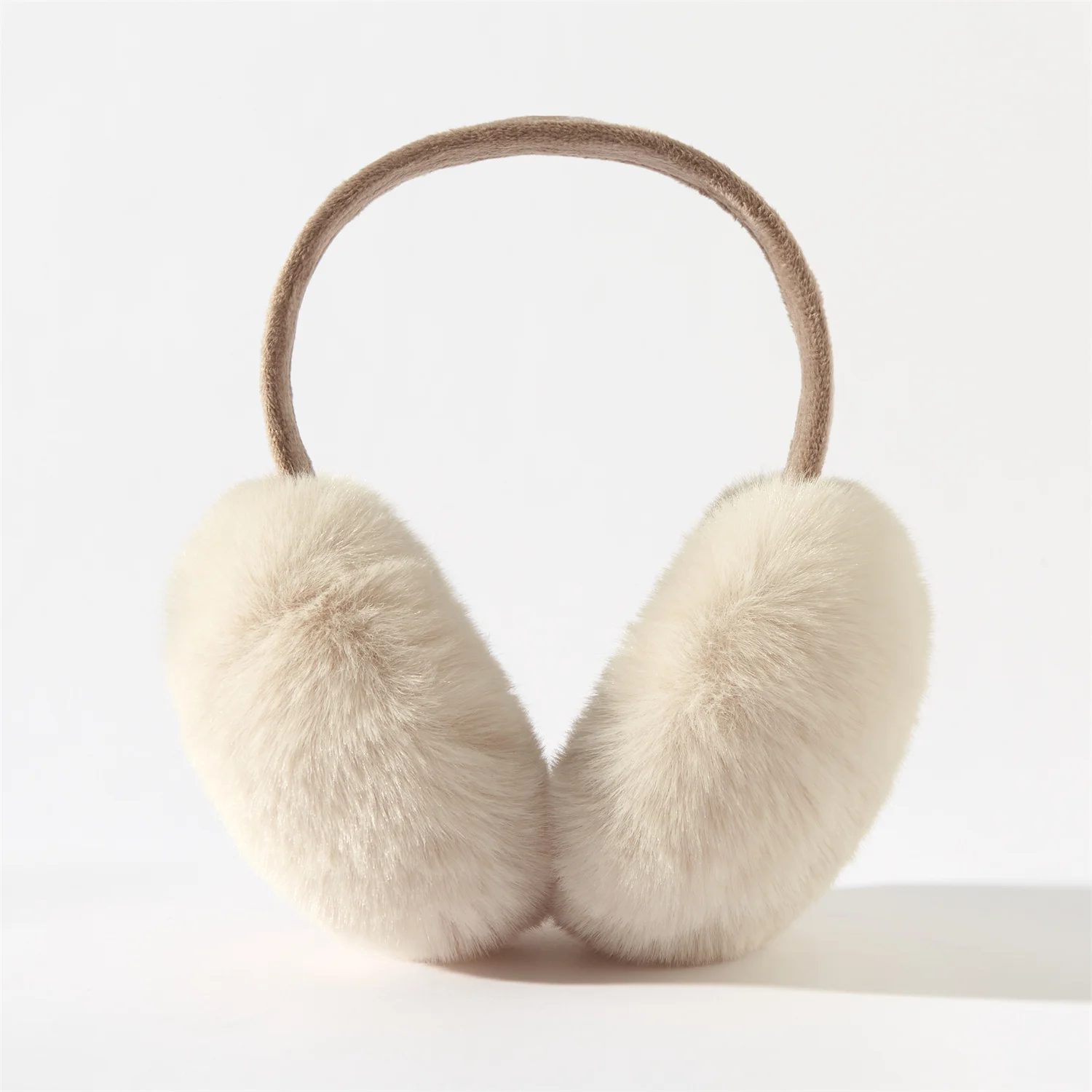 غطاء للأذنين بني فاتح على الموضة 2025 رائجة البيع الراقية لينة أفخم تقليد أرنب الفراء الأذن يفشل موضة سهلة المطابقة الملحقات #5