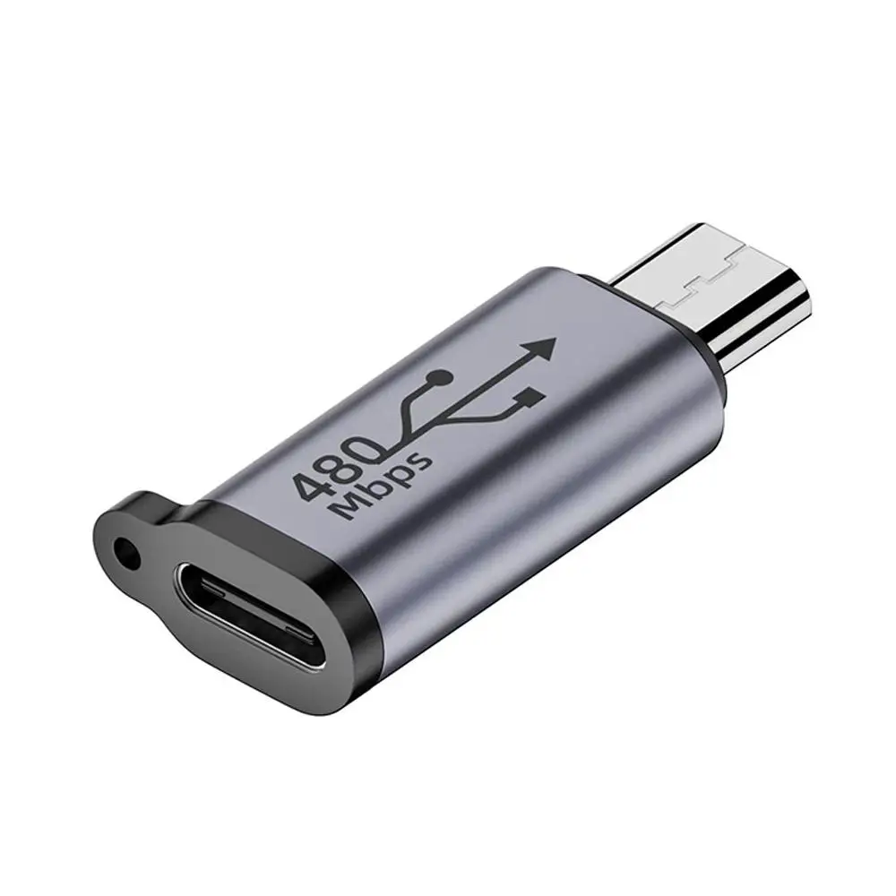 V8 Micro Mother Seat Type-c Male To Female Adapter Aluminum Alloy Mini Convenient Carrying  Camera Phone  Tablets  Laptop USB