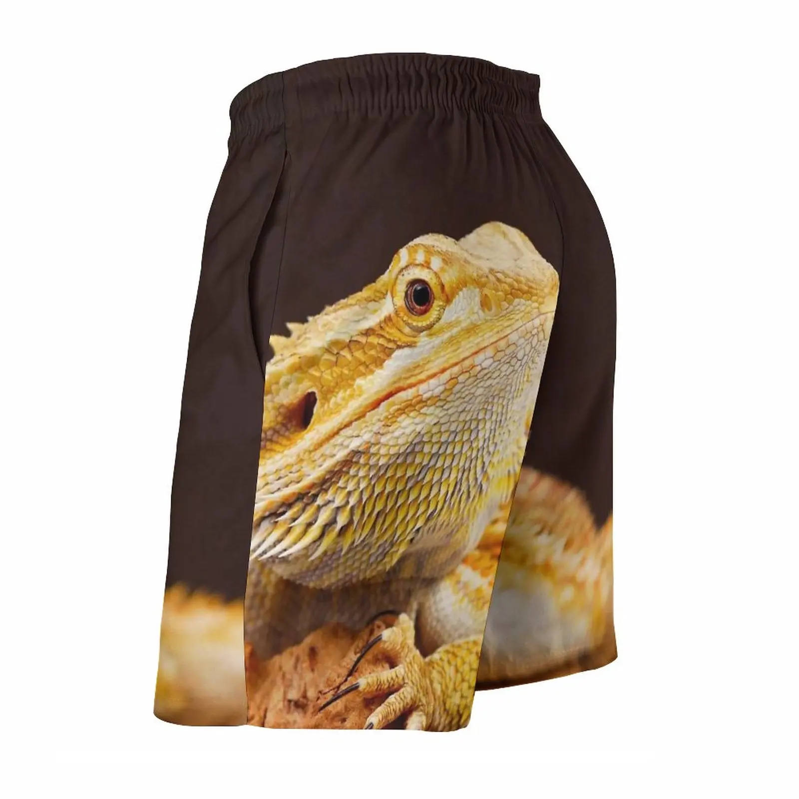 Central Bearded Dragon ( Pogona Vitticeps ) Men'S Swim Trunks Quick Dry Volley Beach Shorts With Pockets For Men'S Animal