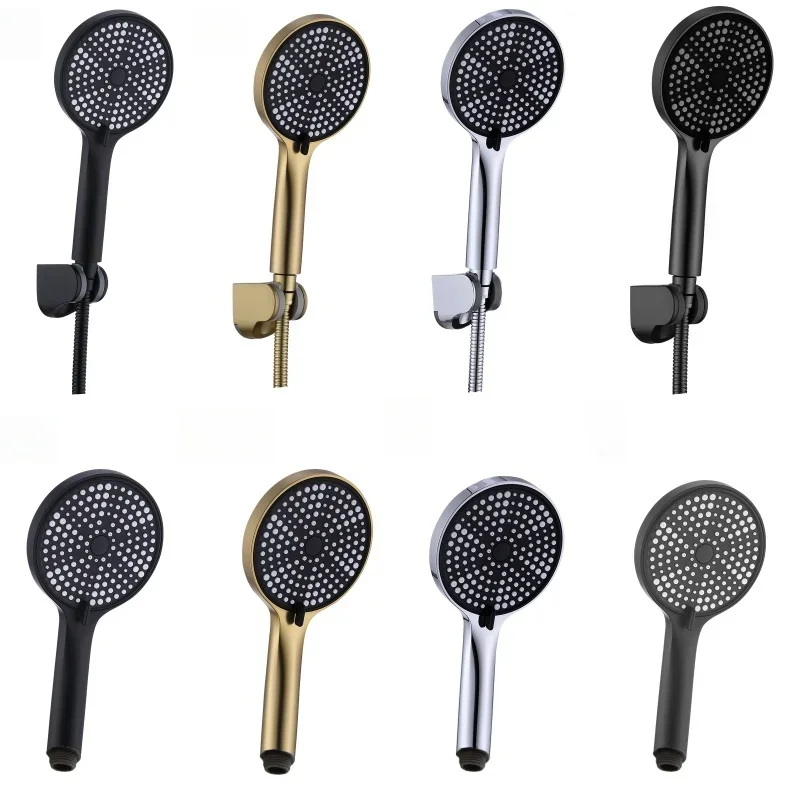 3pc Luxurious Pressurized Handheld Shower Head - 3 Modes Adjustable Water Output, Thermostatic Control, Polished Finish, Hanging