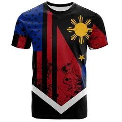 Fashion Philippines 3D Printed T Shirt For Men Summer Short Sleeves Hawaiian Crew Neck Tees Women Casual Polynesian T-shirt