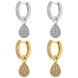 Water Drop Charm Hoop Earrings Gold-colour Drop Earrings for Women Trendy Classic Brass Material Dangle Earrings Wholesale:VE814