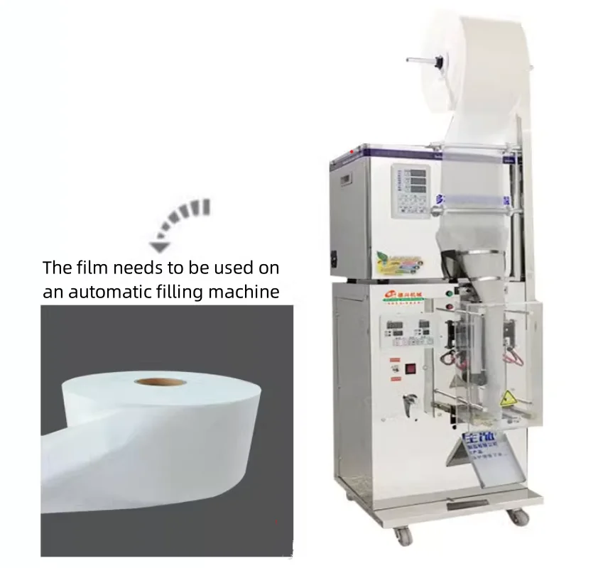 Food grade heat sealed tea filter paper, tea bag packaging machine, roll film roll material